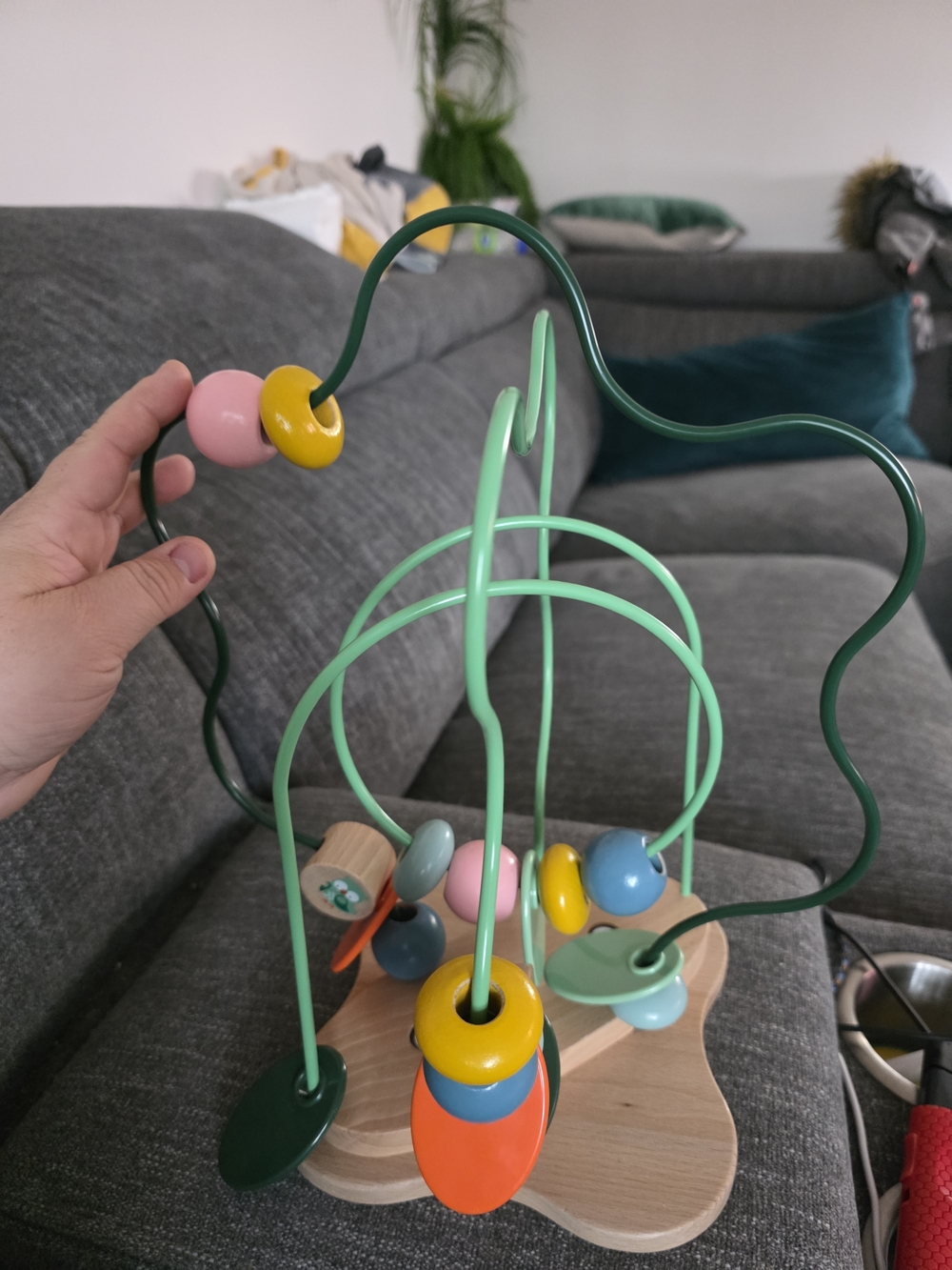 Wooden Bead Maze Activity Toy - Green